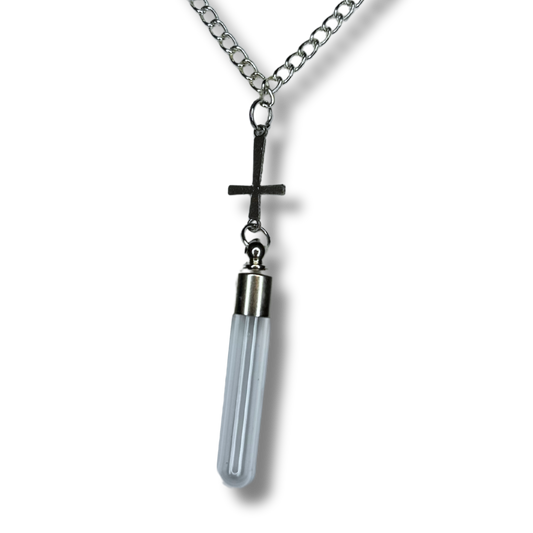 Blood Vial Jewelry - Inverted Cross + Vial