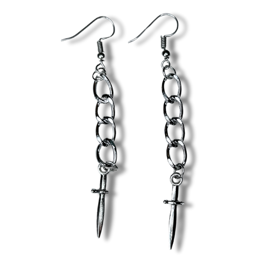 Sword Chain Drop Earrings