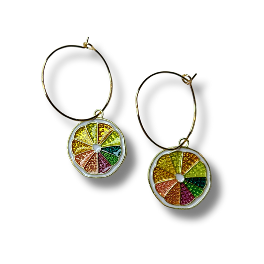 Gold Grapefruit Earrings