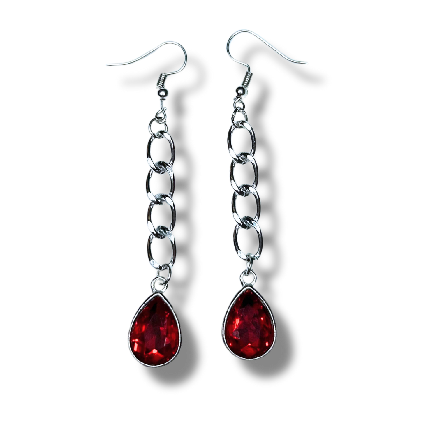 Blood Beads Chain Drop Earrings