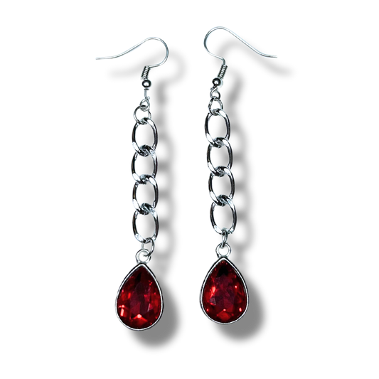 Blood Beads Chain Drop Earrings